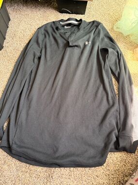 Under Armour Black Long-Sleeve Waffle Henley Shirt